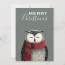 Search for funny bird christmas cards Owl