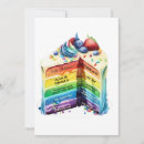 Search for rainbow cake birthday invitations Slice