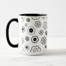 Search for white blooms mugs Black and white