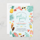 Search for pineapple pool party invitations Tropical