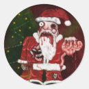 Search for zombies round stickers Spooky