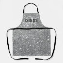 Search for silver glitter aprons Monogrammed