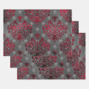 Search for red damask wrapping paper Metallic
