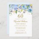 Search for blue and gold 60th birthday invitations Modern