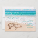 Search for hearts in the sand wedding invitations Summer