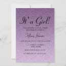 Search for purple glitter baby shower invitations Modern