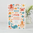 Search for sea creatures birthday invitations Boy