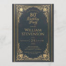 Search for vintage 80th birthday invitations Gold