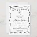 Search for black white bow bridal shower invitations Hand drawn
