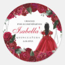 Search for silver and red stickers Quinceanera