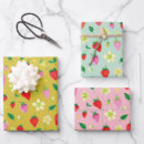 Search for strawberries wrapping paper Watercolor strawberry