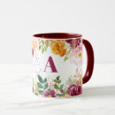 Search for burgundy floral mugs Feminine