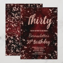 Search for burgundy 30th birthday invitations Typography