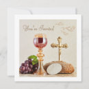 Search for first eucharist invitations Gold chalice