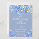 Search for blue 21st birthday invitations Watercolor