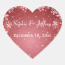 Search for red heart save the date stickers White