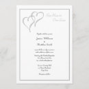 Search for two hearts wedding invitations Silver