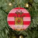 Search for pink deer christmas tree decorations First