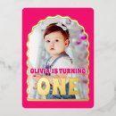 Search for modern 1st birthday invitations Baby girl