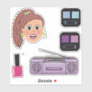 Search for retro hair stickers Pink