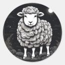 Search for sheep round stickers Black
