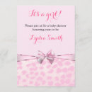 Search for pink leopard baby shower invitations Bow