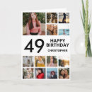 Search for 49th birthday cards invites Black and white