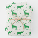 Search for reindeer christmas wrapping paper Green