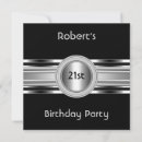 Search for mens 21st birthday invitations Silver