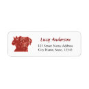 Search for red cat return address labels Modern