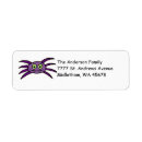 Search for spider return address labels Halloween