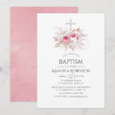 Search for rose gold christening invitations Floral