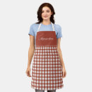 Search for red check gingham aprons For her