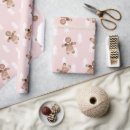 Search for pink gingerbread wrapping paper Xmas