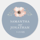 Search for peach and blue wedding stickers Modern