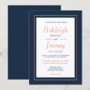 Search for navy and coral wedding invitations Blue