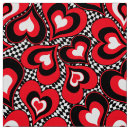 Search for black and white hearts fabric Red