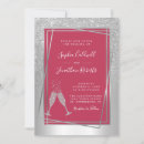 Search for magenta and silver wedding invitations Modern