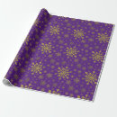 Search for purple and gold christmas wrapping paper Snowflakes