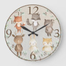 Search for woodland animals clocks Watercolor