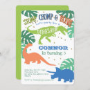 Search for blue and green birthday invitations Dinosaur
