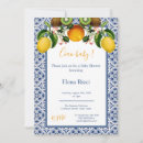 Search for blue and lemon invitations Mediterranean style