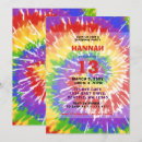 Search for tie dye birthday invitations Rainbow