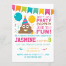 Search for poop party invitations Girl