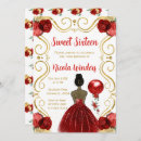 Search for red gold sweet 16 invitations Flowers