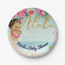 Search for beach baby shower plates Hibiscus