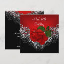 Search for red and black lace birthday invitations Silver