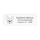 Search for french bulldog return address labels Black white