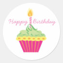 Search for cupcake birthday stickers Round