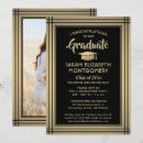 Search for gold foil graduation invitations Black and gold